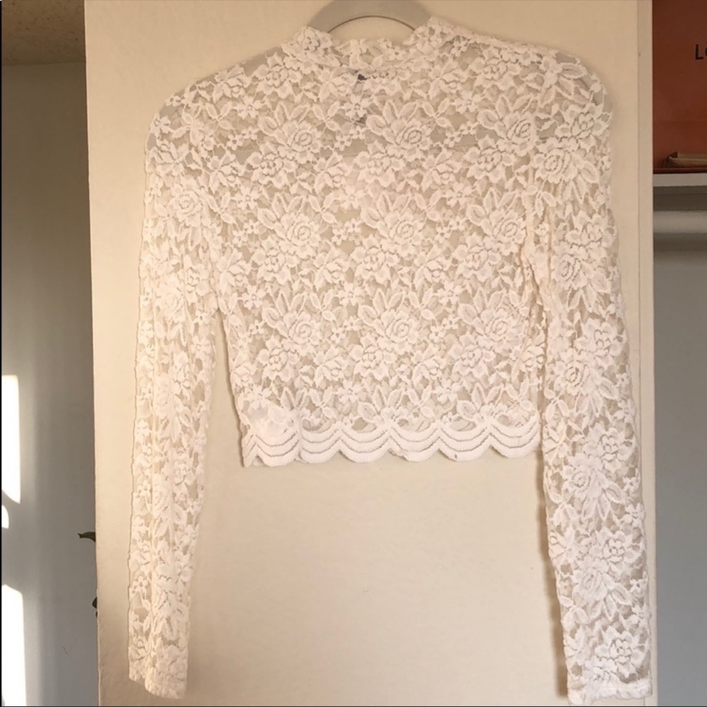 White lace crop top